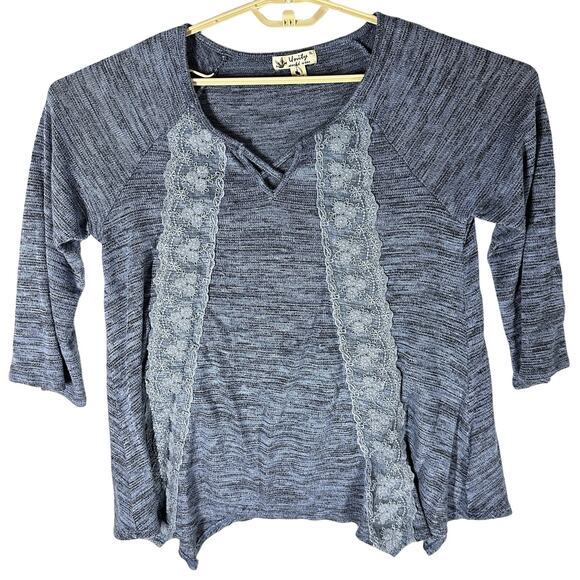 Unity Tunic Blouse Women XL Blue Bohemian Boho Lightweight Artsy Fairy - Picture 2 of 10